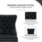 Velvet Dining Chairs Black Tufted Upholstered Set 4
