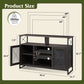 55 Inch TV Stand With Storage Console Industrial Farmhouse