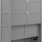Retractable Gray Murphy Bed With Space Saving Shelves-4