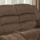 Brown Upholstered Reclining Sofa Pillowtop Armrests