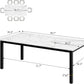78 Inches Marble Industrial Rectangular Dining Table-1