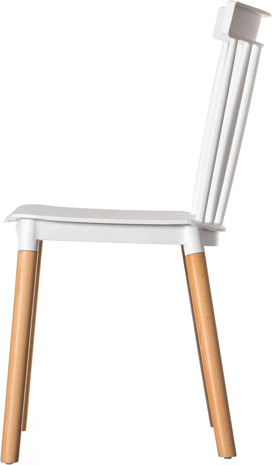 White Polypropylene Dining Chairs With Beechwood Legs