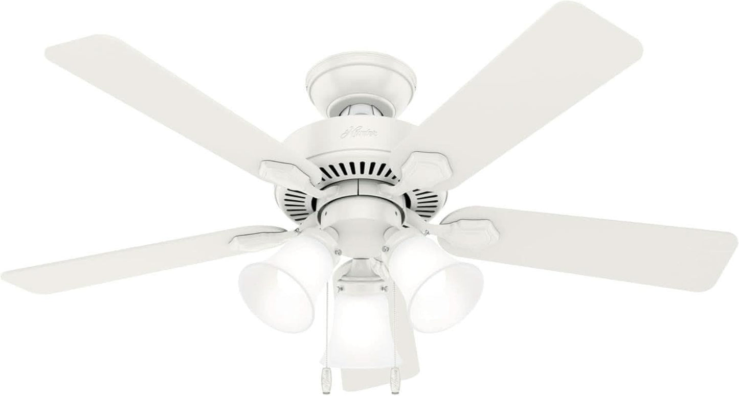 44 Inch Indoor Ceiling Fan With LED Lights Quiet Motor