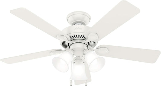 44 Inch Indoor Ceiling Fan With LED Lights Quiet Motor