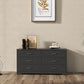 Wooden 6 Drawer Black Dresser Chest Storage Organizer