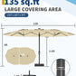 Fifteen Foot Outdoor Patio Umbrella Solar LED Lighting