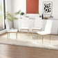 White Dining Chairs Set 4 GoldLegs Ergonomic Cushioned