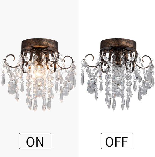 Small Black Flush Mount Ceiling Light Fixture 1 Light