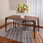 Contemporary Walnut Veneer Dining Table Set Chairs