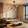 Black Gold Four Light Sputnik Ceiling Chandelier Modern