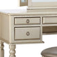 Silver St Croix Vanity Set With Tri Fold Mirror 5 Drawers