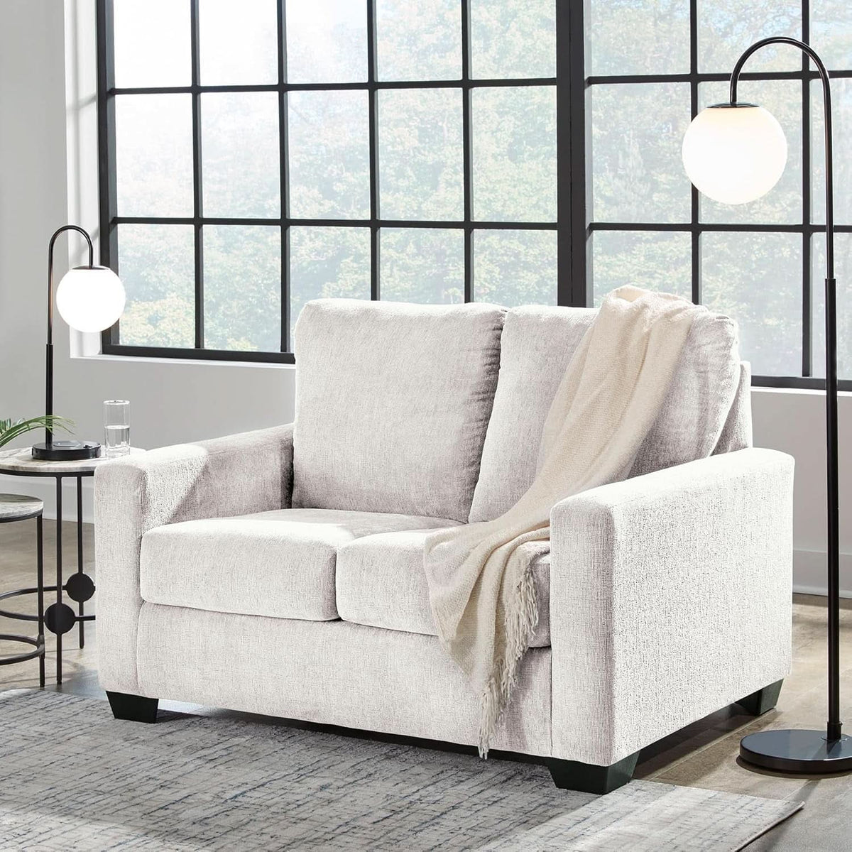 Twin White Premium Ultra Vision Memory Foam Sofa Sleeper