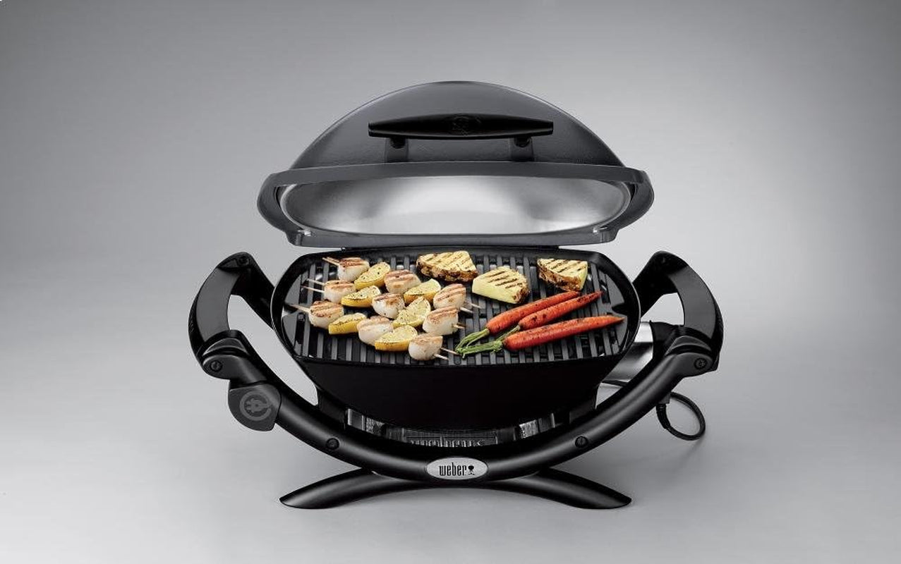 Weber Q1400 Electric Grill Charcoal Gray Slate Portable