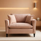Oversized Chenille Accent Chair Pale Pink Cushions