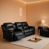 Black Recliner Sofa Set For Living Room Theater Seating