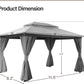 Outdoor Gazebo 10x13 With Mosquito Netting Weatherproof