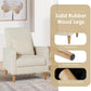 Beige Upholstered Accent Chair With Ergonomic Back