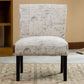 Armless Script Print Upholstered Accent Chair Espresso