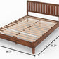 Queen Wood Platform Bed Frame With Headboard And Slats