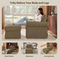 Brown Chenille Accent Chair With Substantial Ottoman