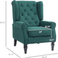 Dark Green Wingback Accent Chair Tufted Upholstery
