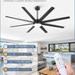 Contemporary Black Ceiling Fan With Integrated Lighting
