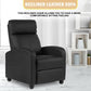 Black Leather Recliner Chair With Lumbar Support For Living Room