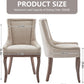 Modern Dining Chairs Set of 4 Beige Upholstery and Wood Legs