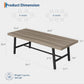 86-Inch Grey Walnut Dining Table Non-Extendable Sturdy