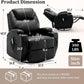 Massage Heat Swivel Recliner Chair For Living Room