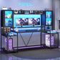74.8Inch Ergonomically Engineered Gaming Desk LED Lights