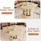 Natural Oak Extendable Round Dining Table Furniture
