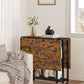 Rustic Brown Expandable Folding Dining Table With 6 Wheels