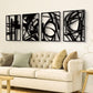 Black Abstract Metal Wall Art 4 Pack Minimalist 3D