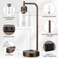 Brown Table Lamps 3-Way Dimmable With USB Ports Set Of 2