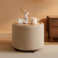 Linen Beige Architectural Storage Ottoman With Lid