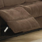 Brown Upholstered Reclining Sofa Pillowtop Armrests