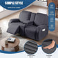 Dark Gray Loveseat Recliner Slipcover With Console