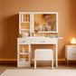 White Illuminated Makeup Vanity With Electrical Outlet