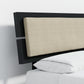 Solid Wood Platform Bed Black Adjustable Headboard