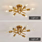 Gold Sputnik Chandelier Semi Flush Mount Ceiling Light
