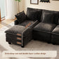 106-Inch Modular Cloud Sofa Black Sectional Modern