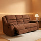 Brown Upholstered Reclining Sofa Pillowtop Armrests