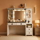 Celestial White Makeup Vanity Desk With Illumination