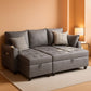 Charcoal Gray Sleeper Sofa With Reversible Storage Chaise