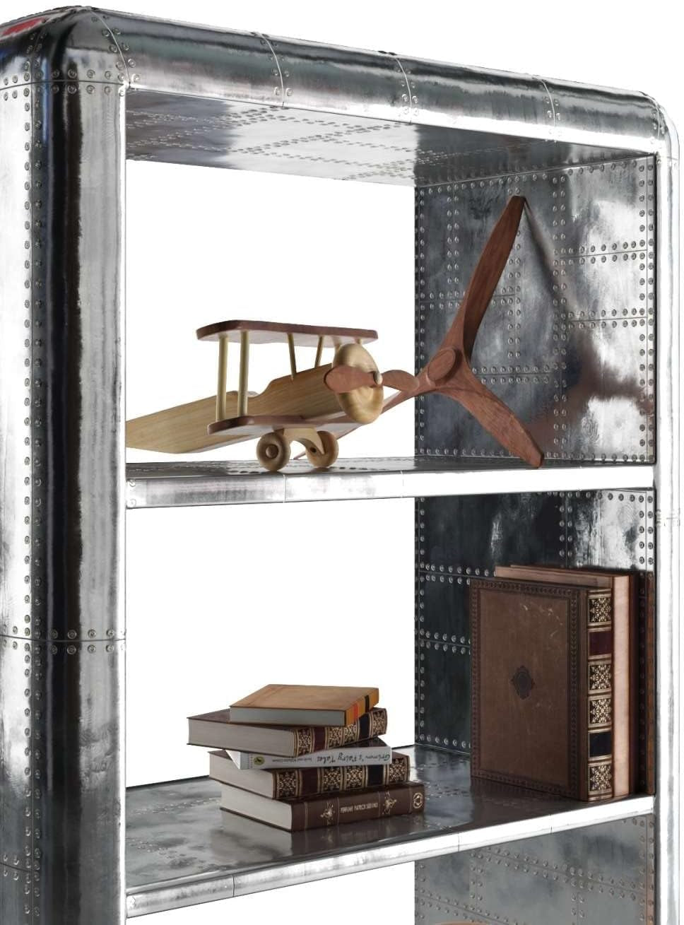 Silver Industrial Metal Bookcase Home Office Storage