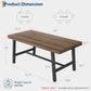 Industrial Dining Table 63 Inches Long Espresso Brown