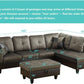 Taupe 105 Inch L Shaped Sectional Sofa With Storage Ottoman