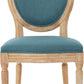 Phinnaeus Fabric Dining Chairs Set Dark Teal Two Piece
