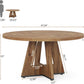 Round 47 Inch Farmhouse Dining Table For Four Kitchen Living Room Wood
